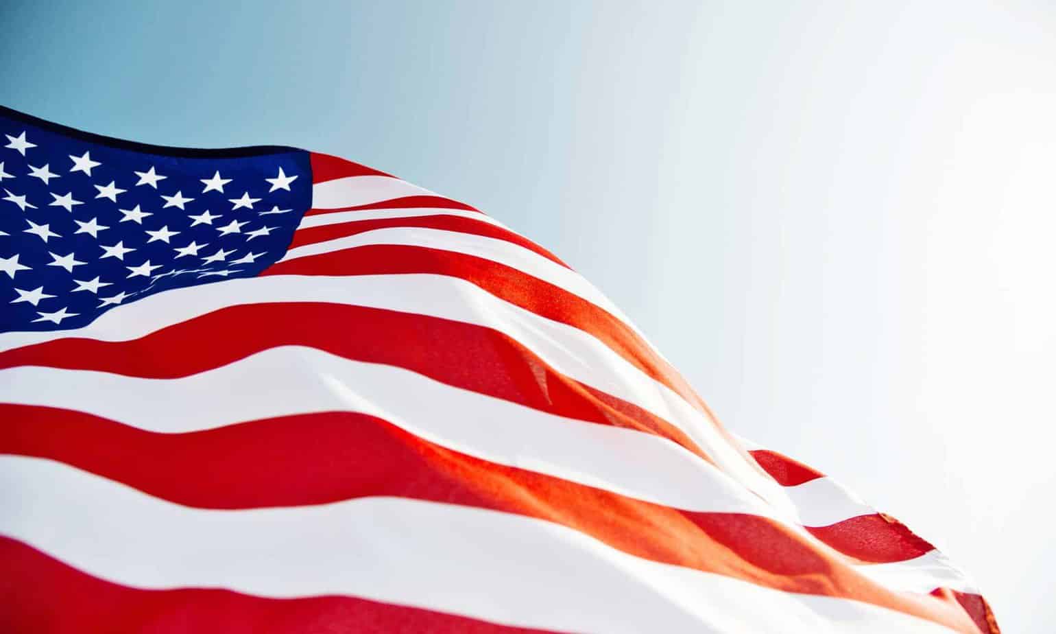 American Flag waving in the wind