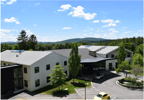 An overheard shot of sober-living houses at Mountainside Treatment Center in CT.