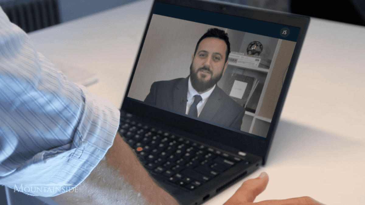 A computer screen with outpatient addiction treatment counseling session via telehealth