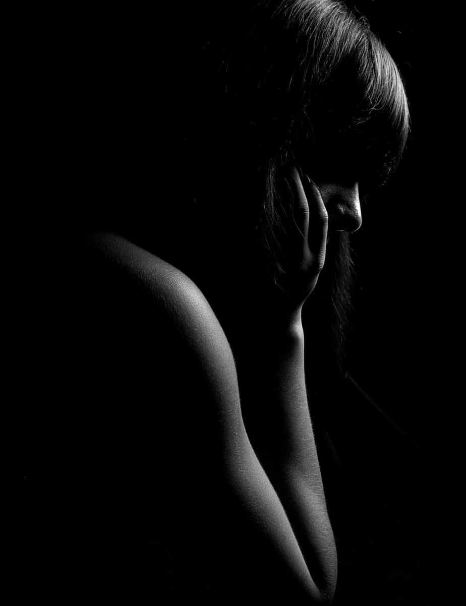 silhouette of woman in shadow