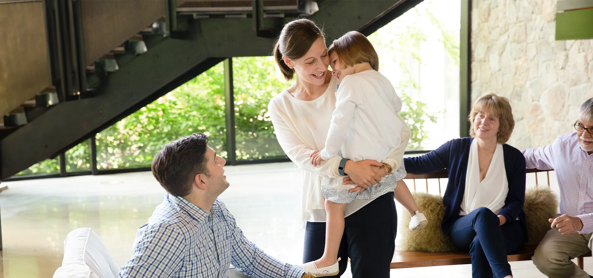 A happy family at Mountainside Addiction Treatment Center in Canaan, CT.